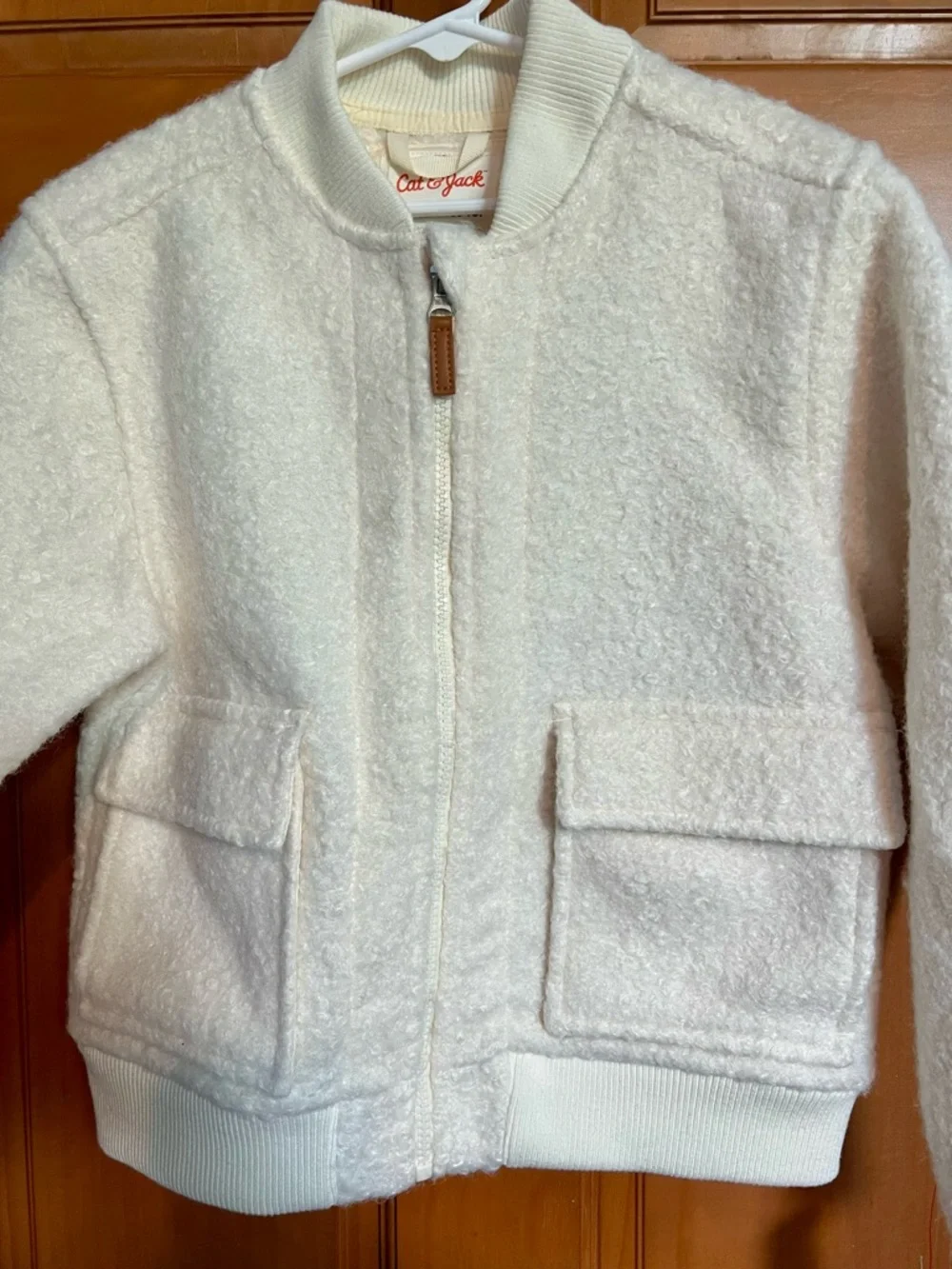 Cat & Jack Cream Faux Fur Aviator Jacket